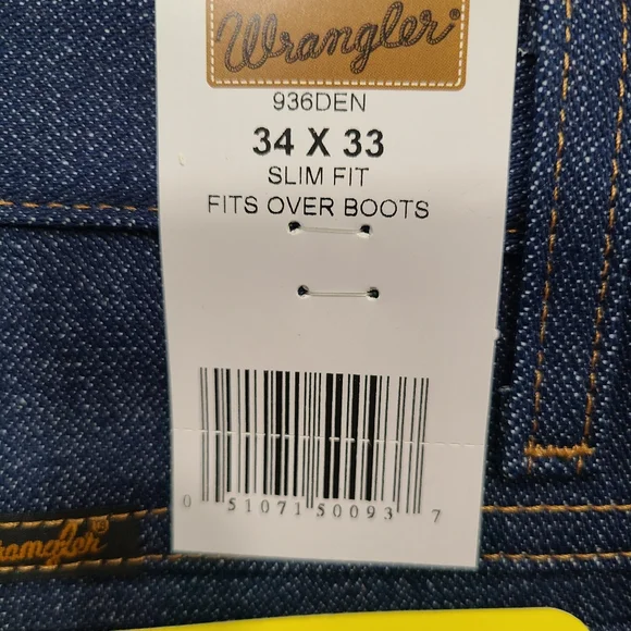 Wrangler's 936 Rigid Blue 34 x 33 Cowboy Cut - Picture 6 of 8